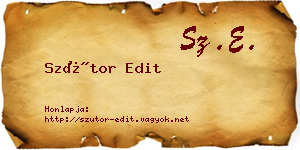 Szútor Edit névjegykártya